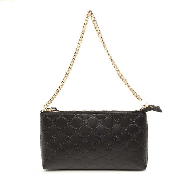 Gucci Handbags - GUCCI Authentic Black Leather Shoulder Bag